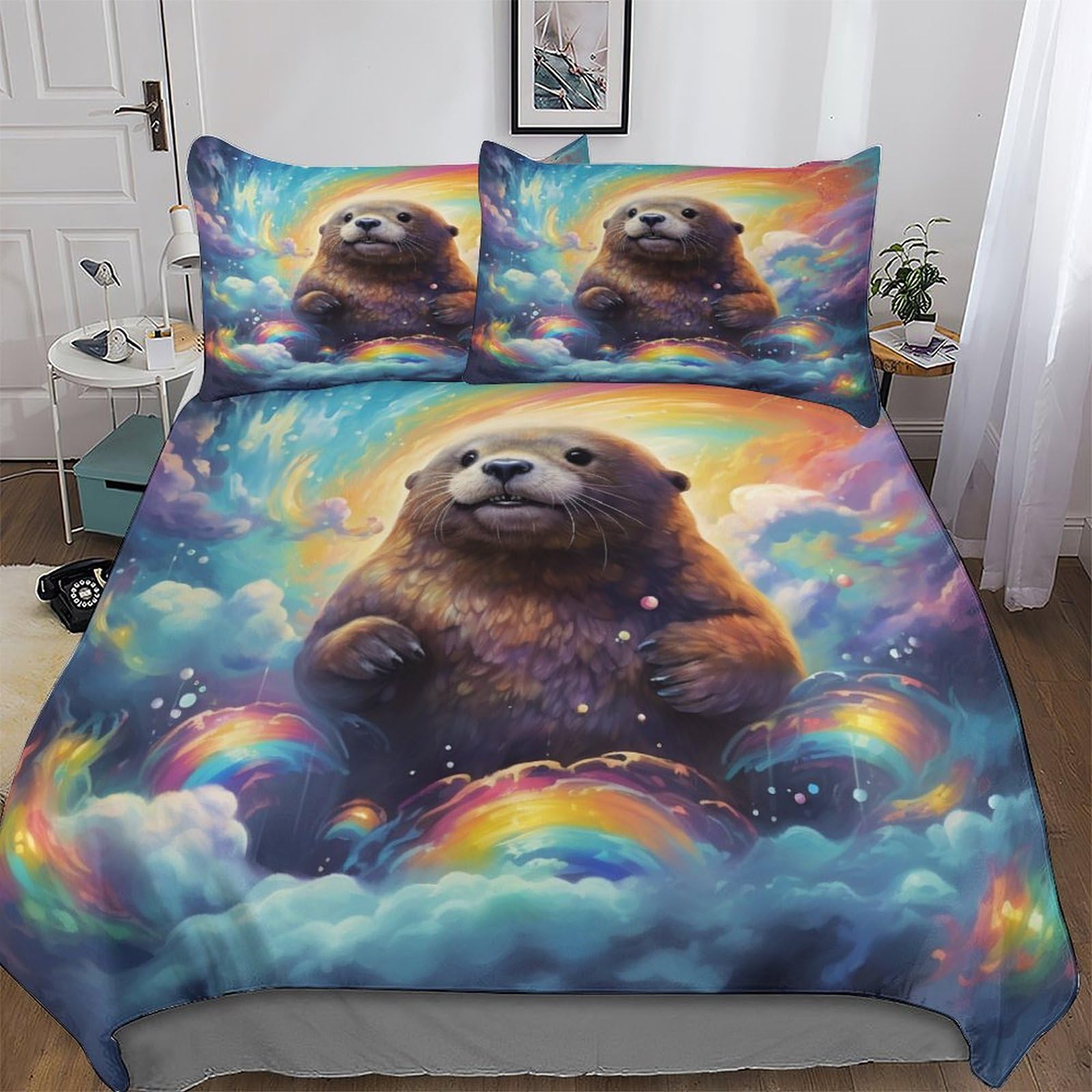 Parure de lit loutre double 200x200 pour chambre enfant et adulte