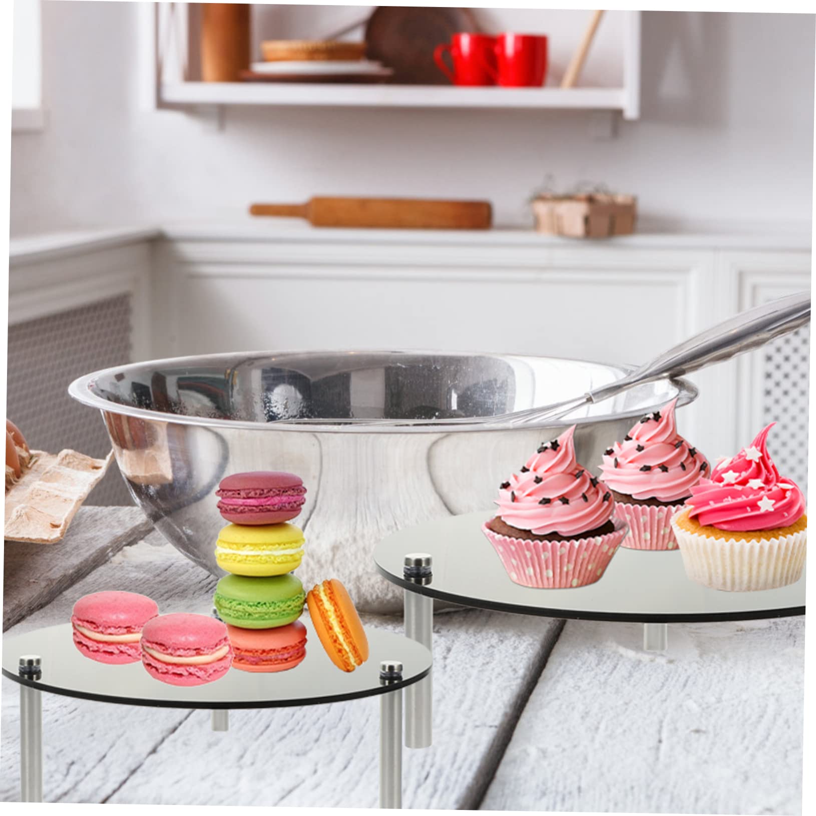 Yardwe Soporte Acrílico para Tartas de Tres Capas para Cupcakes | Negro, para Fruta y Eventos, Estilo Romántico, Presentación en Cumpleaños y Celebraciones