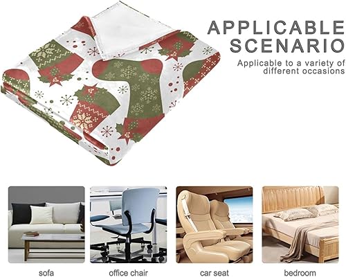 Miniatura 4 de KLL Christmas Socks Collection Sofa Throw Blanket 50x60 Inches Comfy Holiday Blanket for Bedroom, Camping, Chair