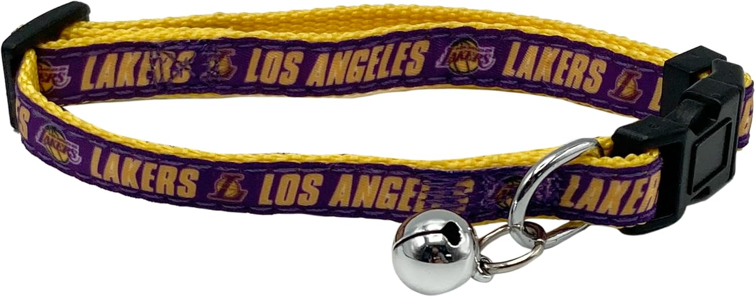 Pets First NBA NY Knicks Adjustable Break-Away Cat Collar with Licensed Team Name & Logo. Cute & Fashionable Basketball Sports Collar with Metal Jingle Bell, Team Color (KNX-5010)
