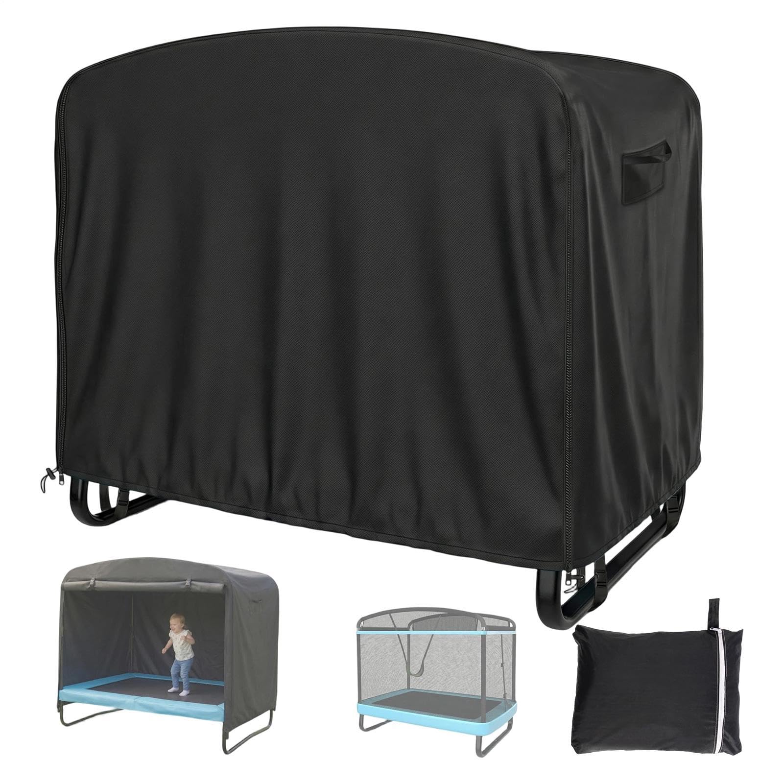 Genérico Telo protettivo impermeabile rettangolare Oxford 420D con cerniera per trampolino da 1,83 m, per bambini, giardino, , cortile e area