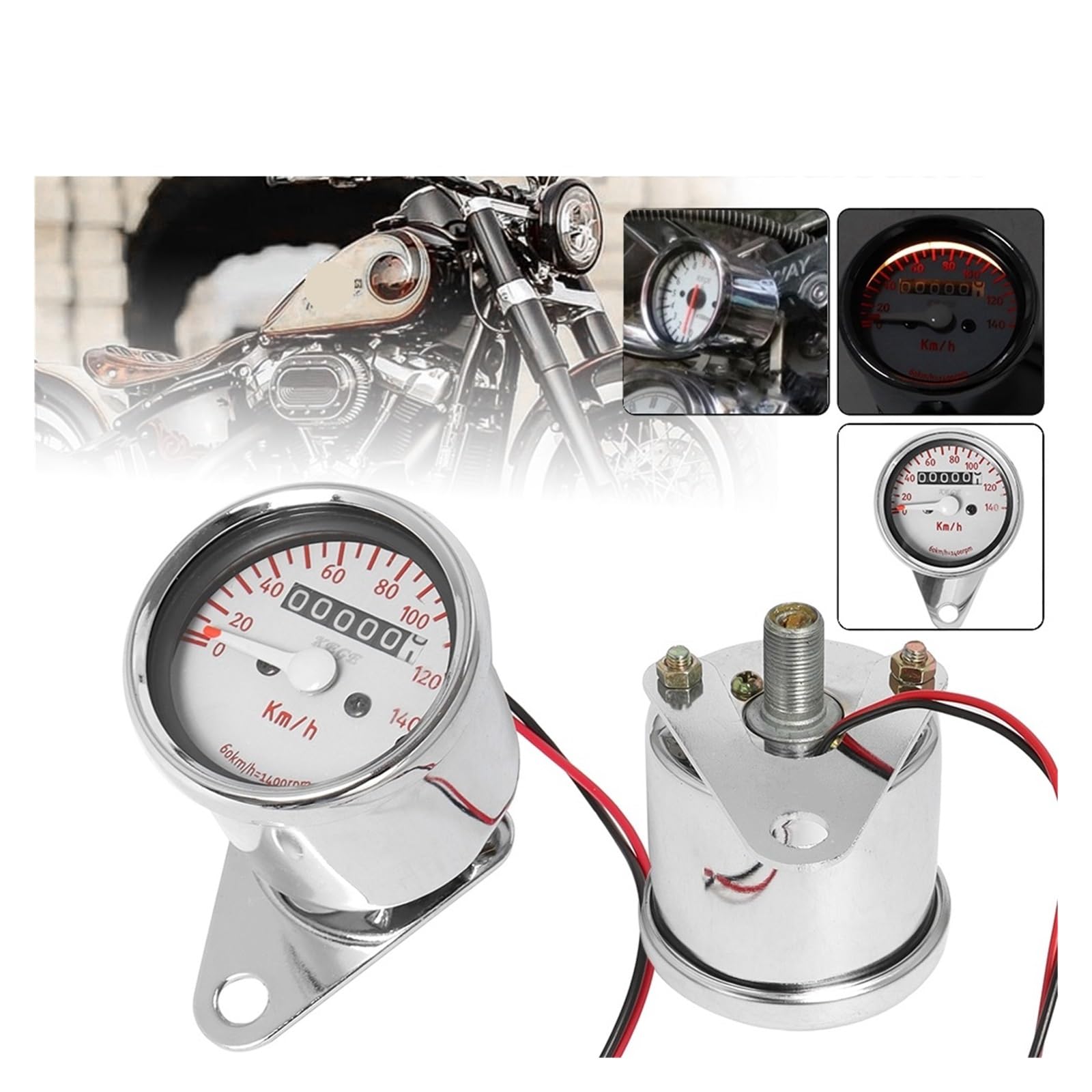 Tachimetro Contachilometri Moto Indicatore LED Tachimetro Universale Per Motocicletta, Contachilometri Per Shadow Per Spirit Per Aero VT VLX VF 500 600 700 750 1100 VTX1300