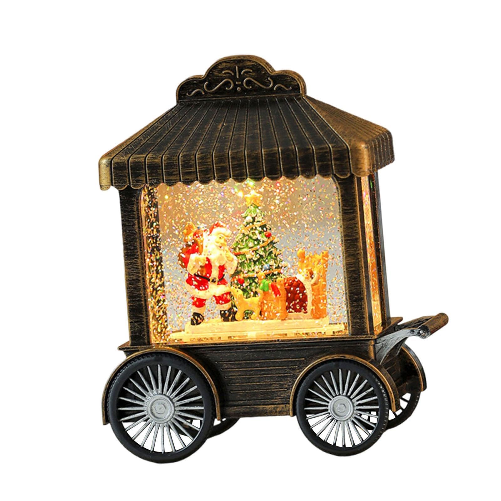 Globo di neve natalizio con musica, ornamento da tavolo glitterato natalizio, carillon natalizio decorativo per centrotavola da festa in casa, Babbo Natale