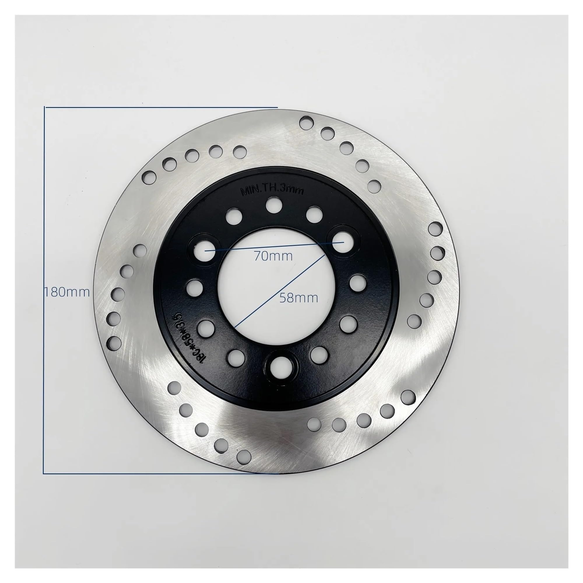 Disco freno flottante Accessori Universali Per Disco Freno Rotore Scooter Moto 180/190 / 220mm(220mm-70-58mm silver)