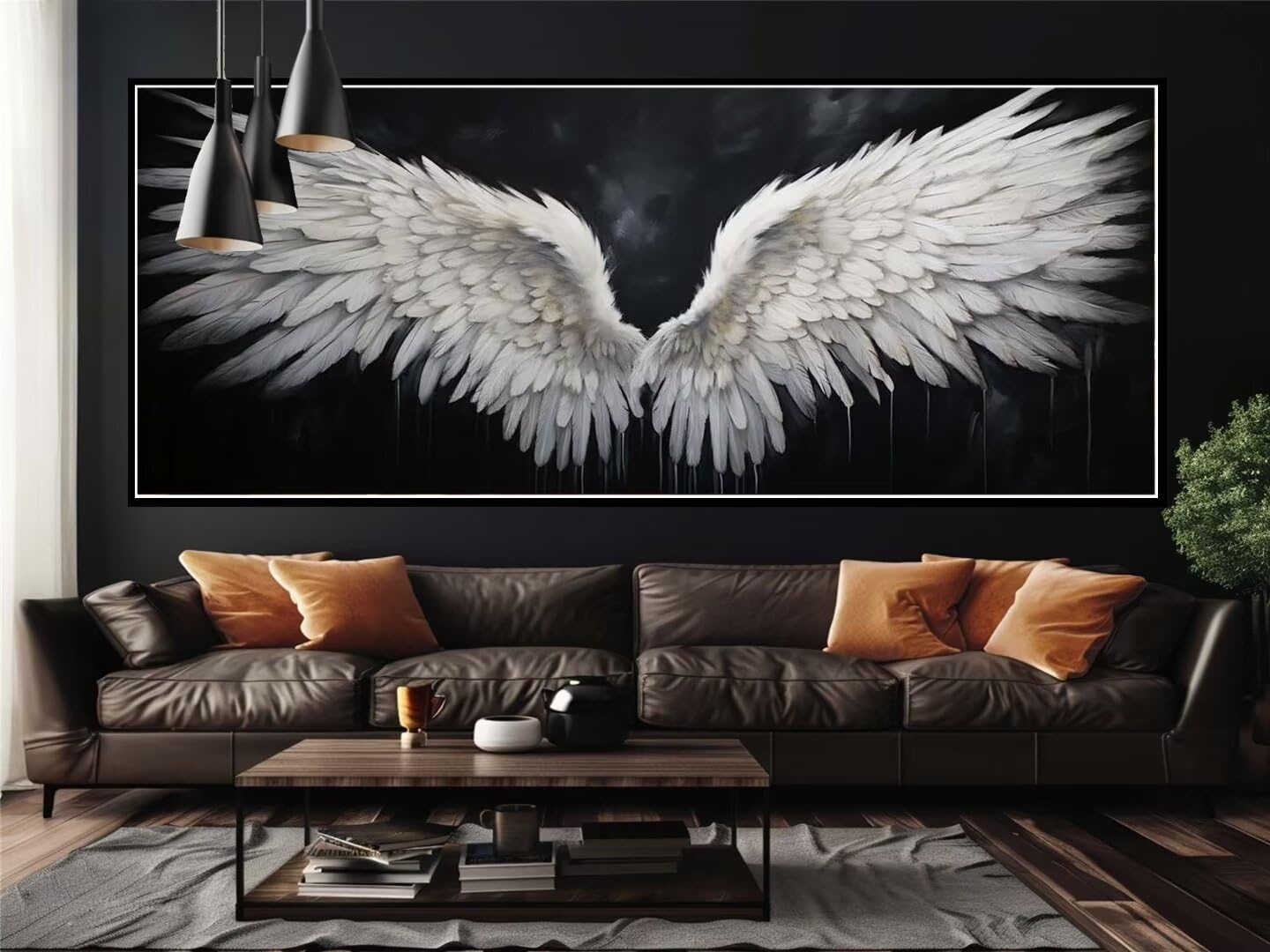 Malen Nach Zahlen Flügel Mysterium Malen Nach Zahlen Erwachsene Anfänger, DIY Set Ölgemälde Malen Nach Zahlen XXL, Acrylfarben Painting by Numbers Geschenk Wanddekoration 50x150cm (Ohne Rahmen)-YH293
