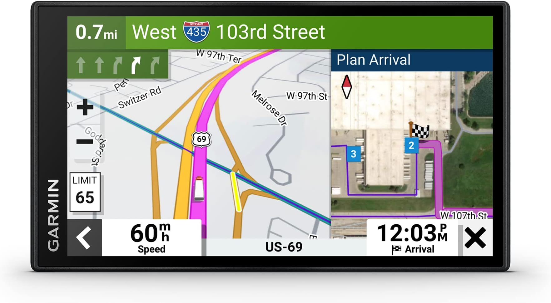 dezl OTR610, Large, Easy-to-Read 6" GPS Truck Navigator, Custom Truck Routing, High-Resolution Birdseye Satellite Imagery
