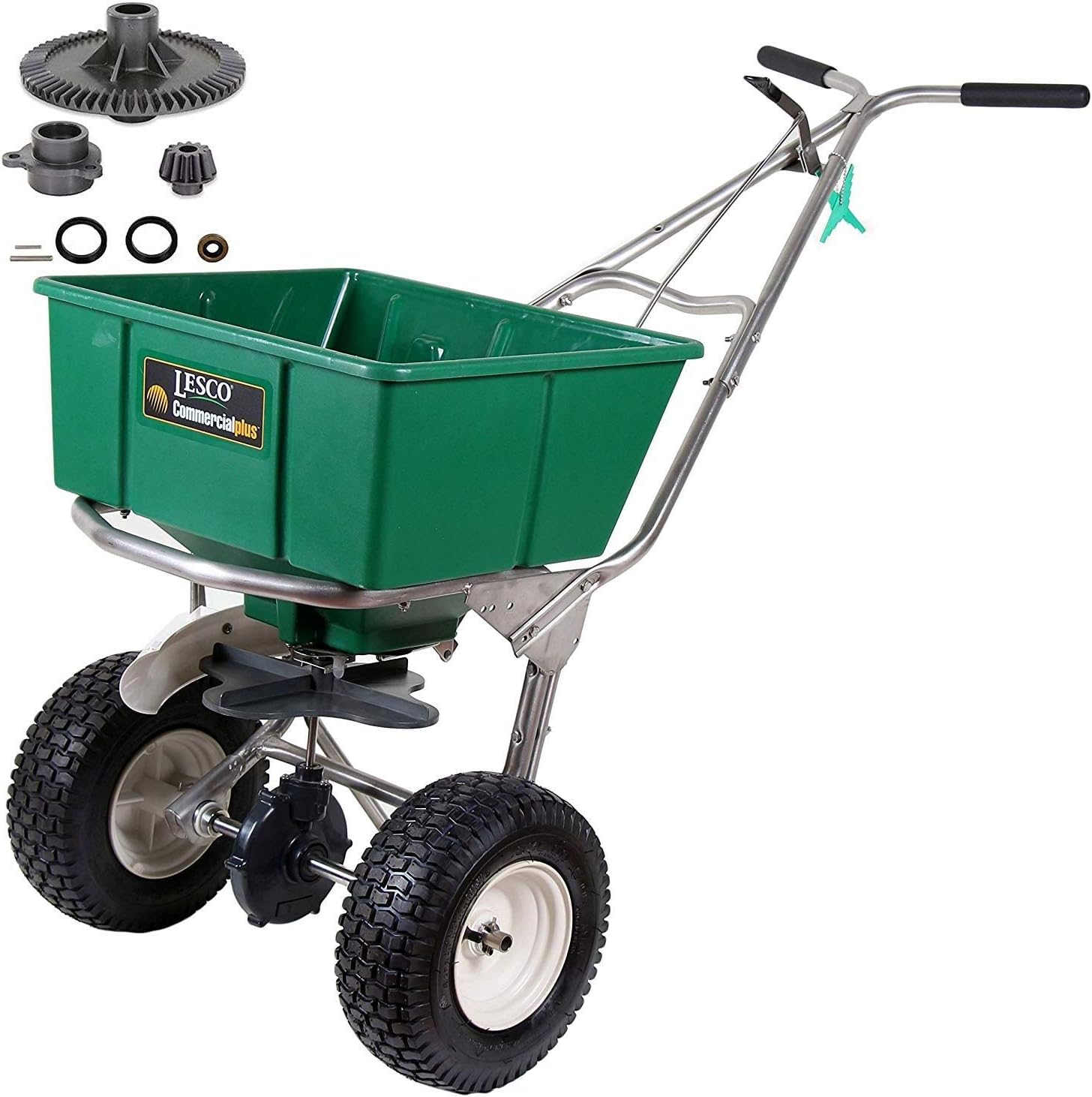 Lesco 101186 High Wheel WalkBehind Fertilizer Spreader with Gearbox