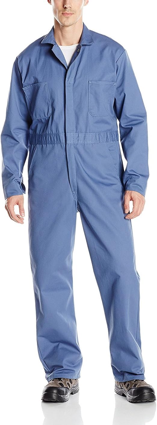 Red Kap mens Snap Front Cotton Coverall, Oversized Fit, Long Sleeve