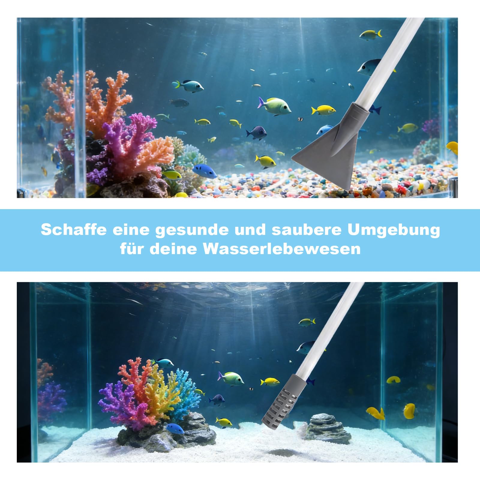 Aquarium Wasserwechsel, Aquarium Reinigungsset | Mulmsauger Aquarium Wasserwechsel Set mit Reinigungs Scheuerschwamm