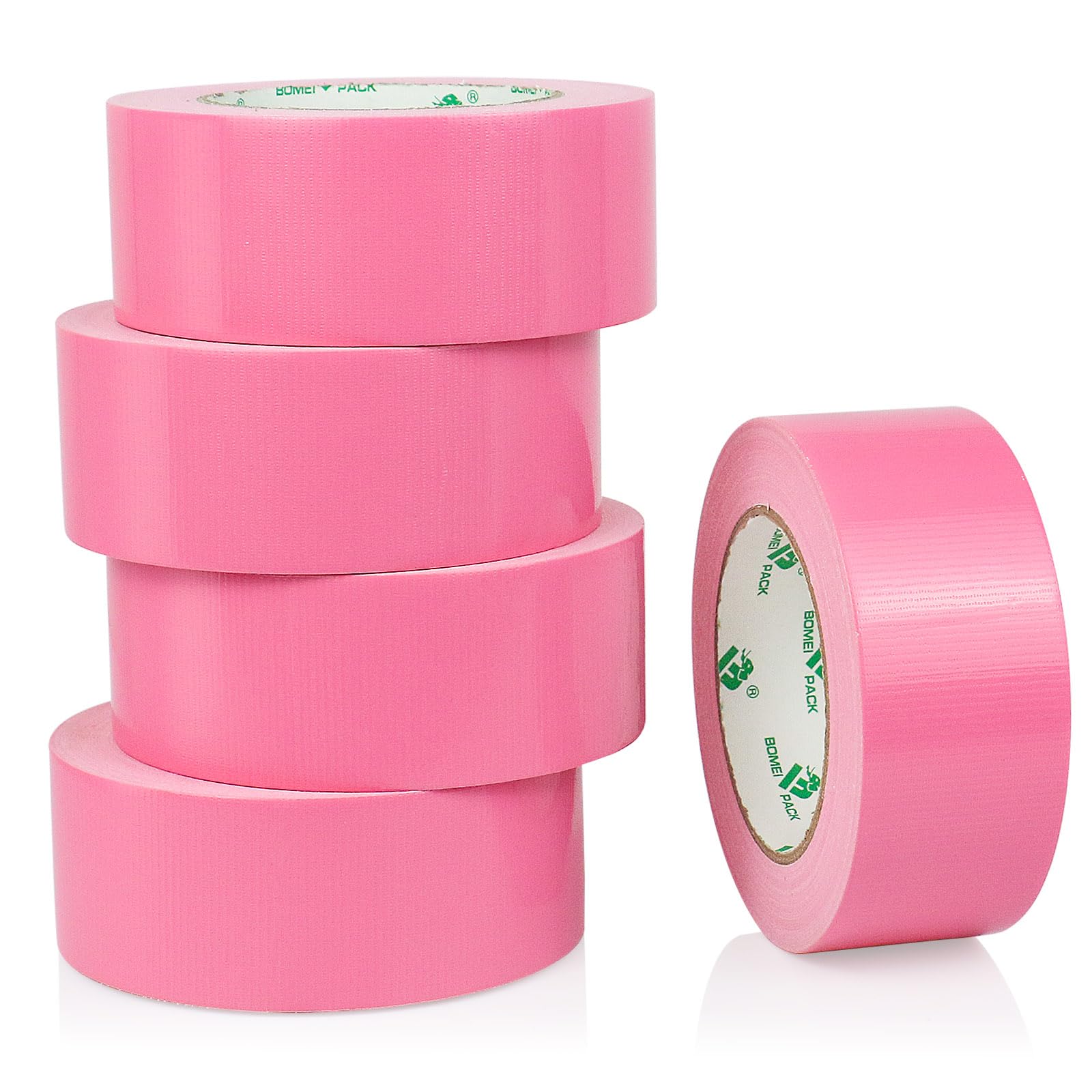 BOMEI PACK Cinta adhesiva rosa, 5 rollos de cinta adhesiva de color industrial resistente de 9 mil x 4,8 cm x 30 yardas para embalaje y reparación