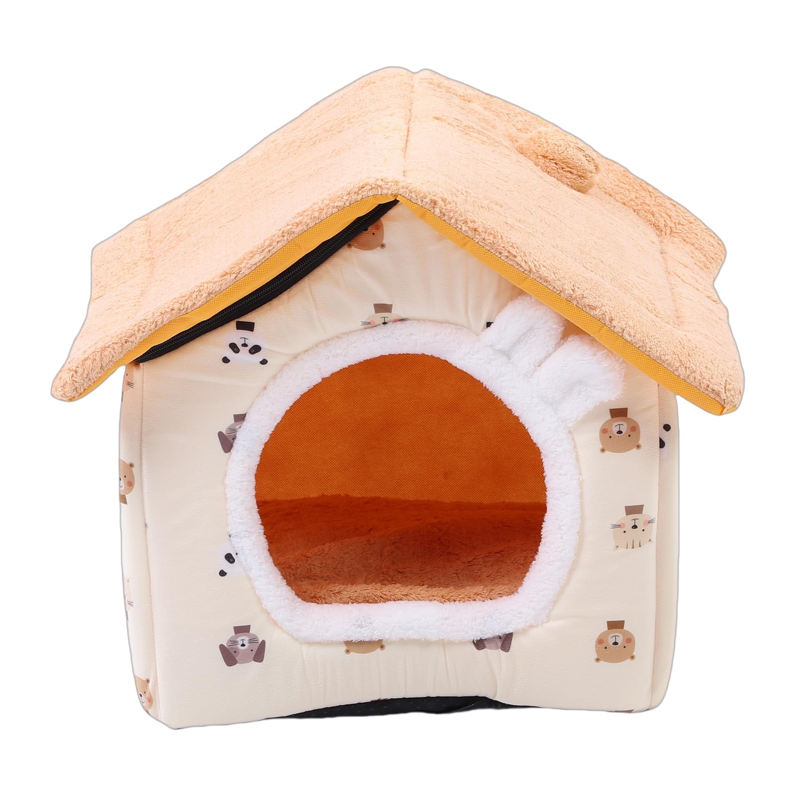 FILFEEL Accogliente Cuccia per Gatti Chiusa con Imbottitura in Peluche Staccabile - Cuccia per Animali Ventilata Invernale Ed Estiva per Gatti e Cani di Piccola Taglia da 2,5 a 7,5 Kg - per in