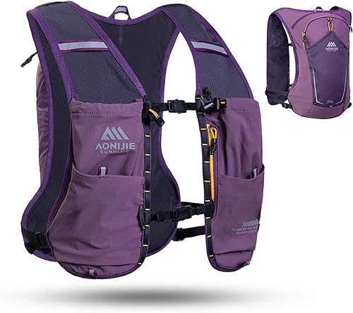AONIJIE Chaleco de hidratación para correr para hombres y mujeres, mochila de hidratación de 8 litros, paquete con bolsillo para vejiga de agua de 2