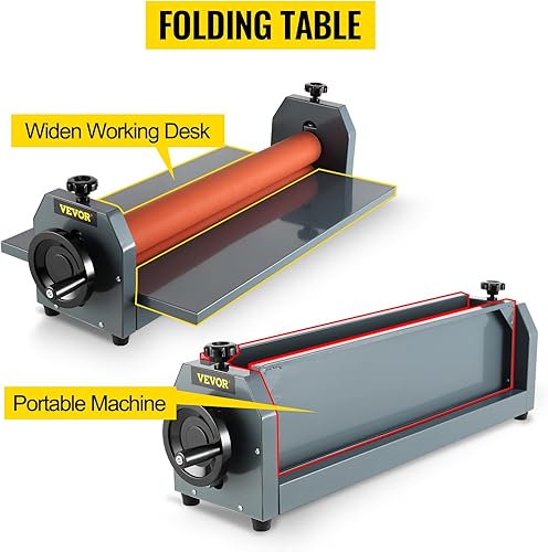 Miniatura 8 de VEVOR Máquina laminadora en frío de 29,5 pulgadas 0.394 in Película de vinilo manual Laminador en frío Laminador de rollo frío de presión de