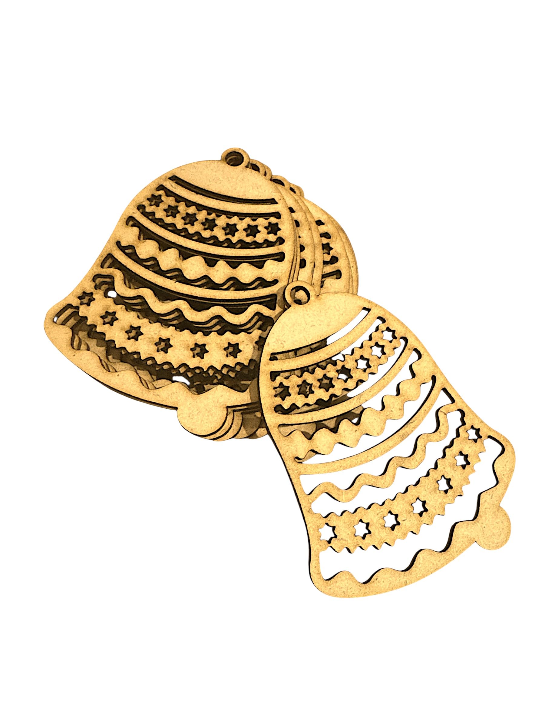 Bs amor Pack of 10 MDF Bell Cutout for Art and Craft, Christmas Festival Decoration, DIY Project Size is 4x3 Inch 2