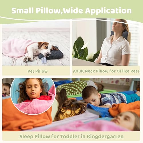 Miniatura 4 de vocheer Almohadas pequeñas para dormir, 11 x 7 pulgadas, mini almohada de viaje, almohadas pequeñas para cuello, muñeca, lumbar y rodilla, almohada