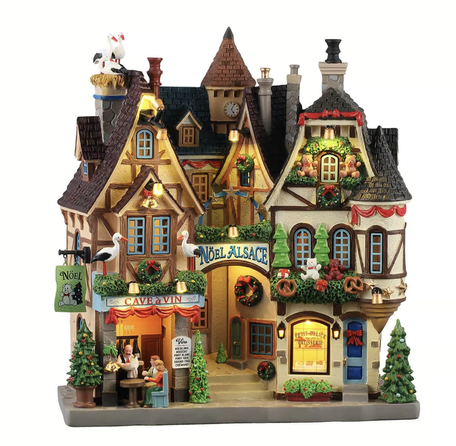 LEMAX Façade Lumineuse avec lumières LED Noel Alsace en résine H27,6 x 25 x 9,5 cm