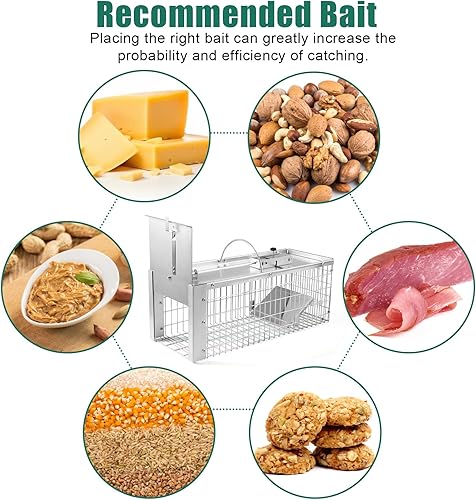 Miniatura 7 de Trampa para jaula de animales vivos, trampa duradera para animales humanos para ardillas, comadrejas, ardillas y animales pequeños, fácil de atrapar