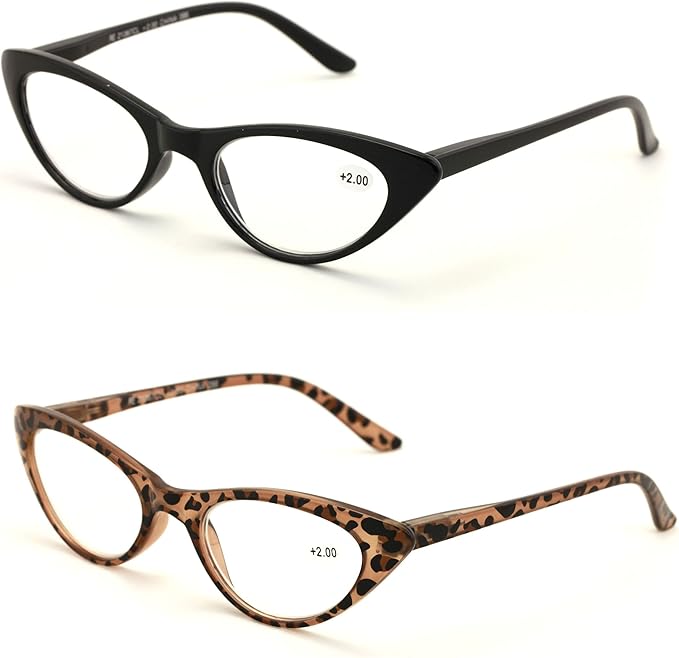 V.W.E. 2 Pairs Deluxe Female Cateye Vintage Reading Glasses