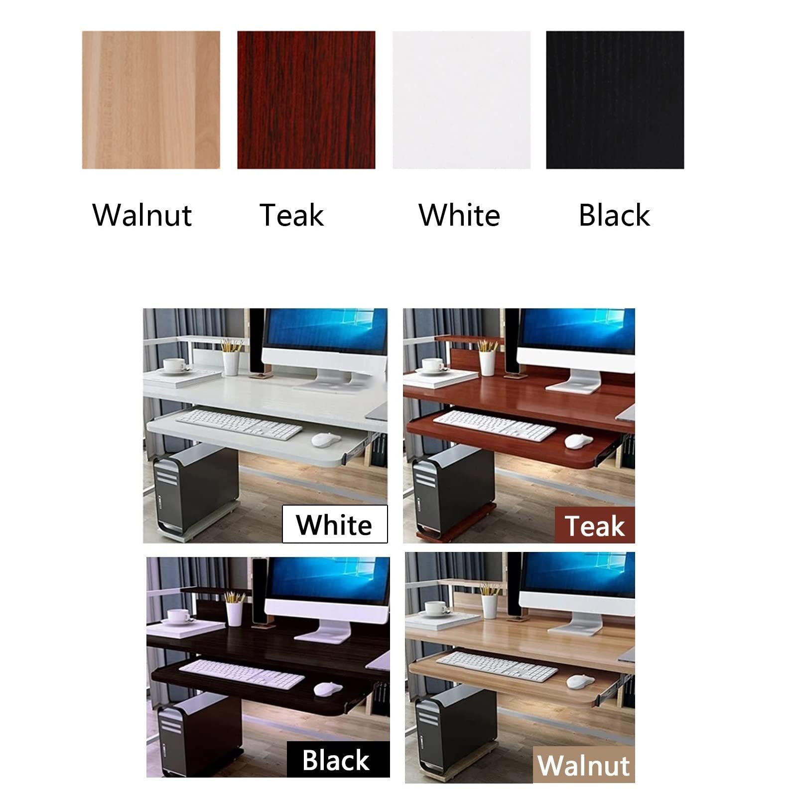 Vassoio per tastiera da 540/600/700 x 270 mm, in legno, estraibile, supporta fino a 24 kg di spazio aggiuntivo per scrivanie, ideale per uso domestico e ufficio
