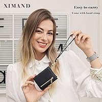 Vista 3 de Funda de lujo con cremallera para Samsung Galaxy Z Flip 4, con función atril, tarjetero ajustable, correa cruzada ajustable, funda con tapa a