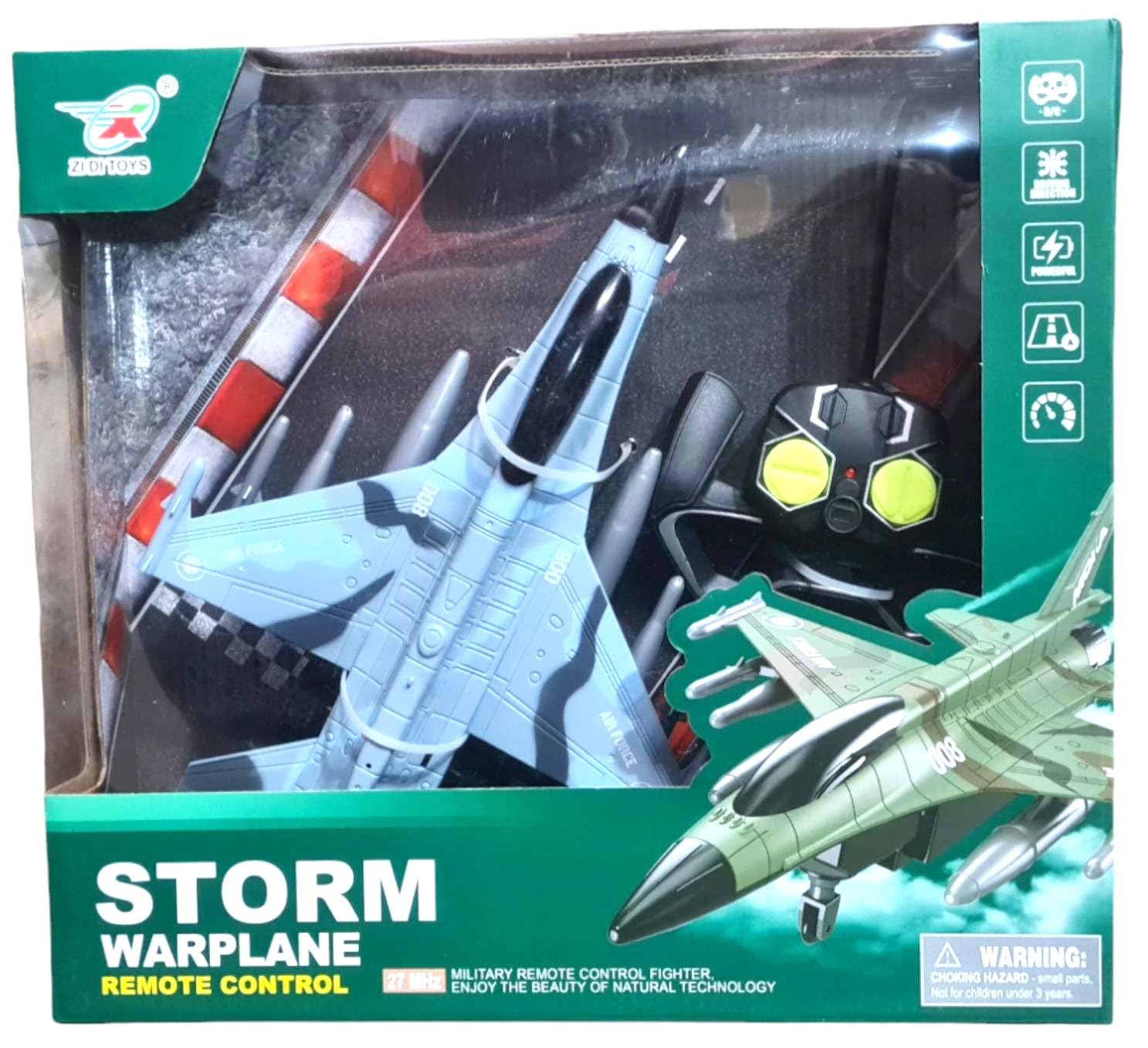 HALO NATION® Storm Warplane Remote Control Fighter Plane RC Jet Military Aircraft 2.5GHz 4Channel Remote Aeroplane Toy (Do Not Fly - It Run On Ground) - Image 5 thumbnail