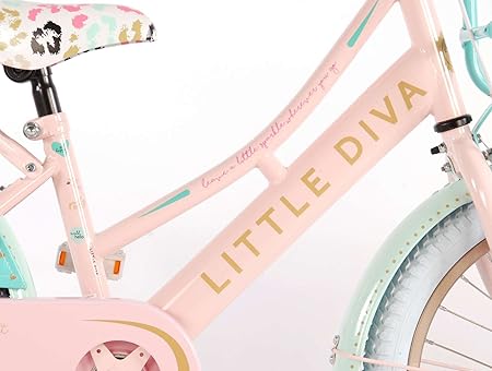 Kinderfahrrad Mädchenfahrrad 18 Zoll Little Diva Rosa Himmelblau 95%  Zusammengebaut : Sport \u0026 Freizeit