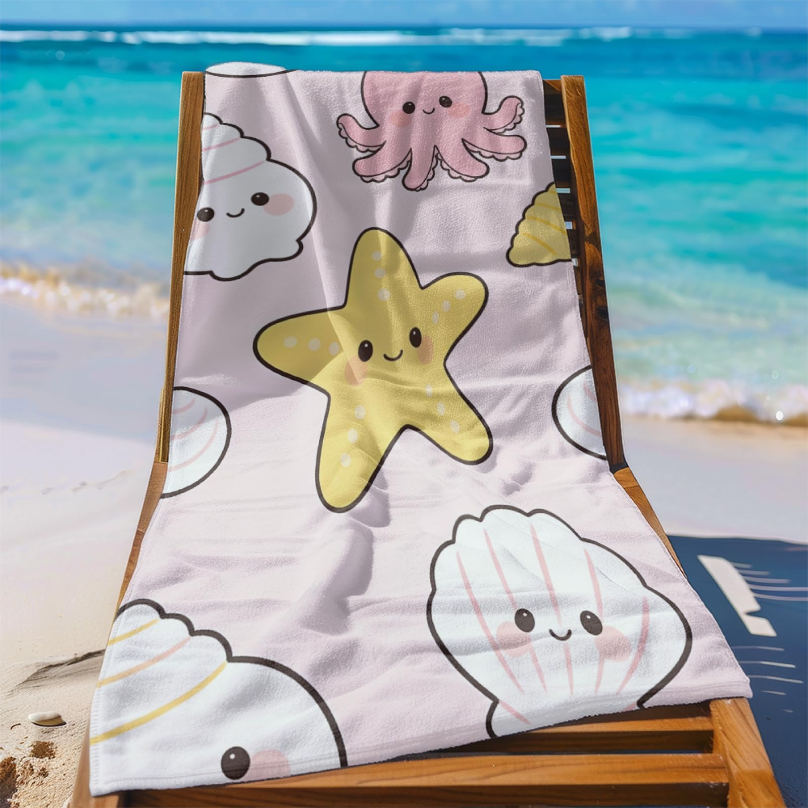 Drap de Plage XXL 200X200 Cartoon Jaune Serviettes de Plage en Microfibre,Serviette Piscine Extra Large sans Sable pour Adultes Séchage Rapide
