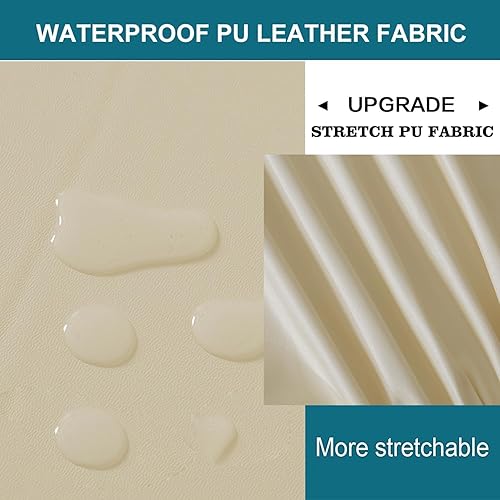 Miniatura 3 de HFCNMY Juego de 6 fundas para sillas de comedor, impermeables, suaves para sillas Parson, color beige