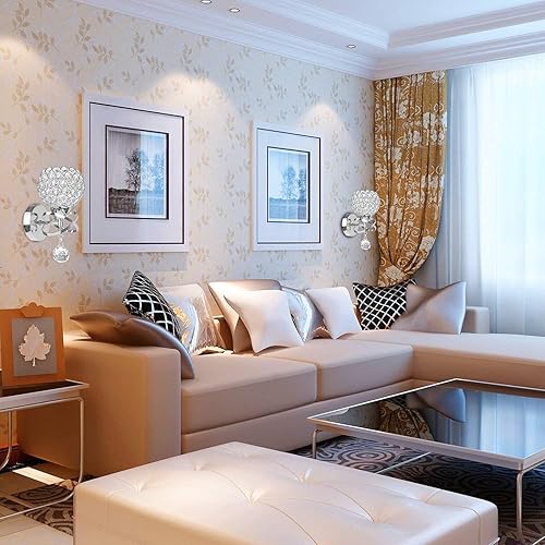 Miniatura 5 de TISLYCO Juego de 2 apliques de pared delgados de tela blanca, aplique de pared con cable para interiores, soporte de columna para dormitorio,