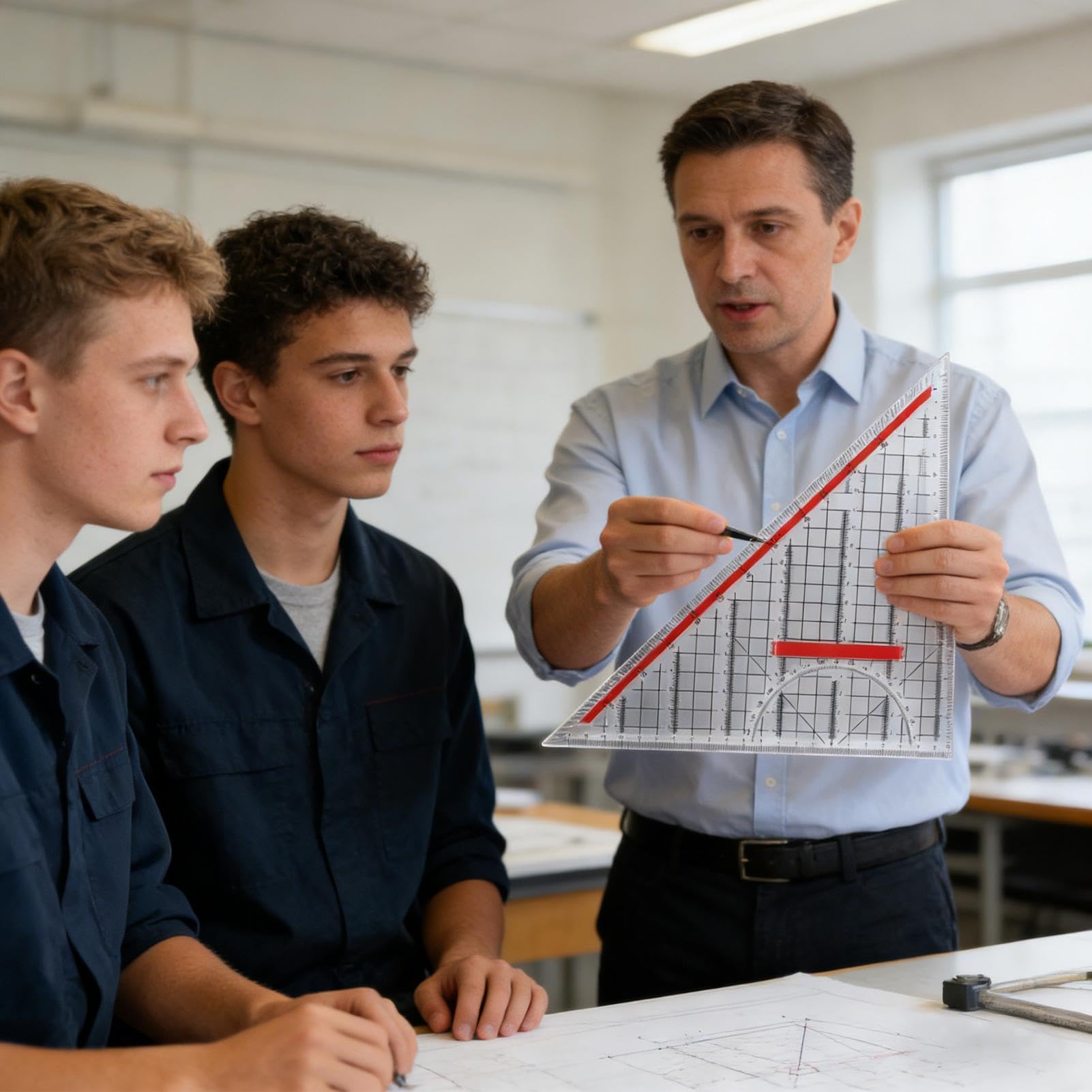 Righello Triangolare - Strumenti di Geometria Matematica Trasparenti, righelli Geometrici per architetti, Designer d'interni, Ingegneri e Studenti