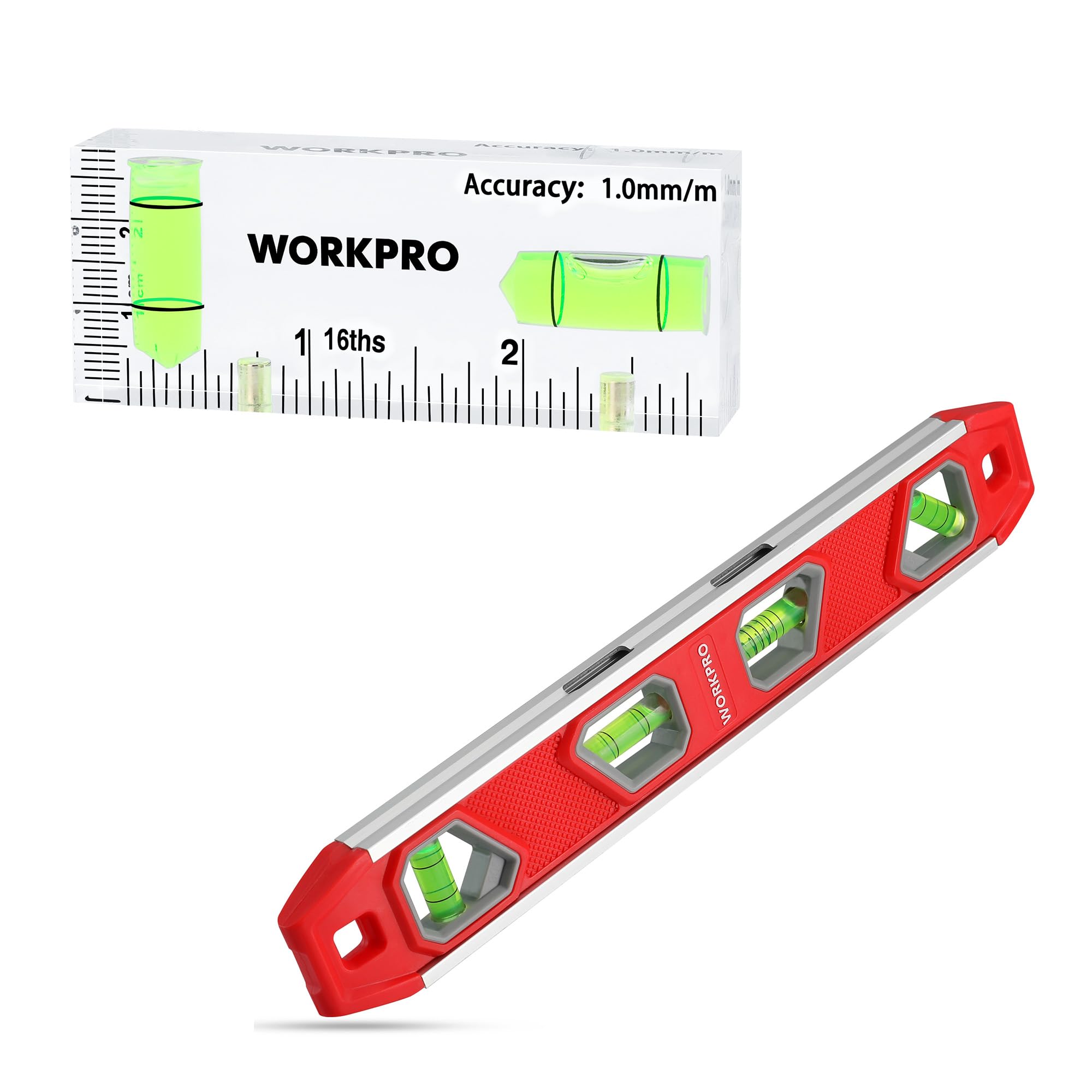 WORKPRO 12 Inch Magnetic Torpedo Level and 3 Inch Mini Level