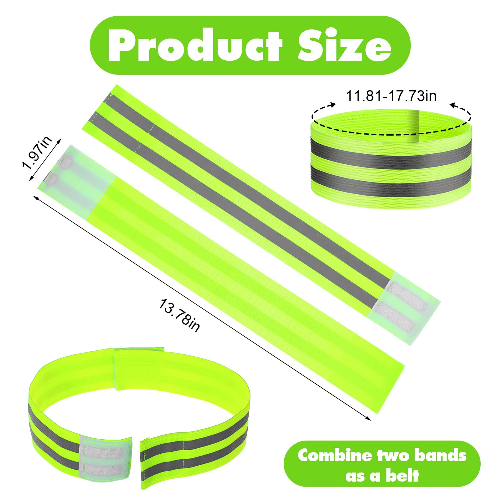 JOUTYFOR 48 Pieces Reflective Bands Reflector Bands for Wrist, Arm, Ankle, Leg, High Visibility Reflective Gear Safety Reflector Tape Straps for Night Walking, Cycling and Running