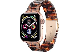 Tortoise Resin Band Compatible with Apple Watch Bands 38mm 40mm 41mm 42mm 44mm 45mm 49mm