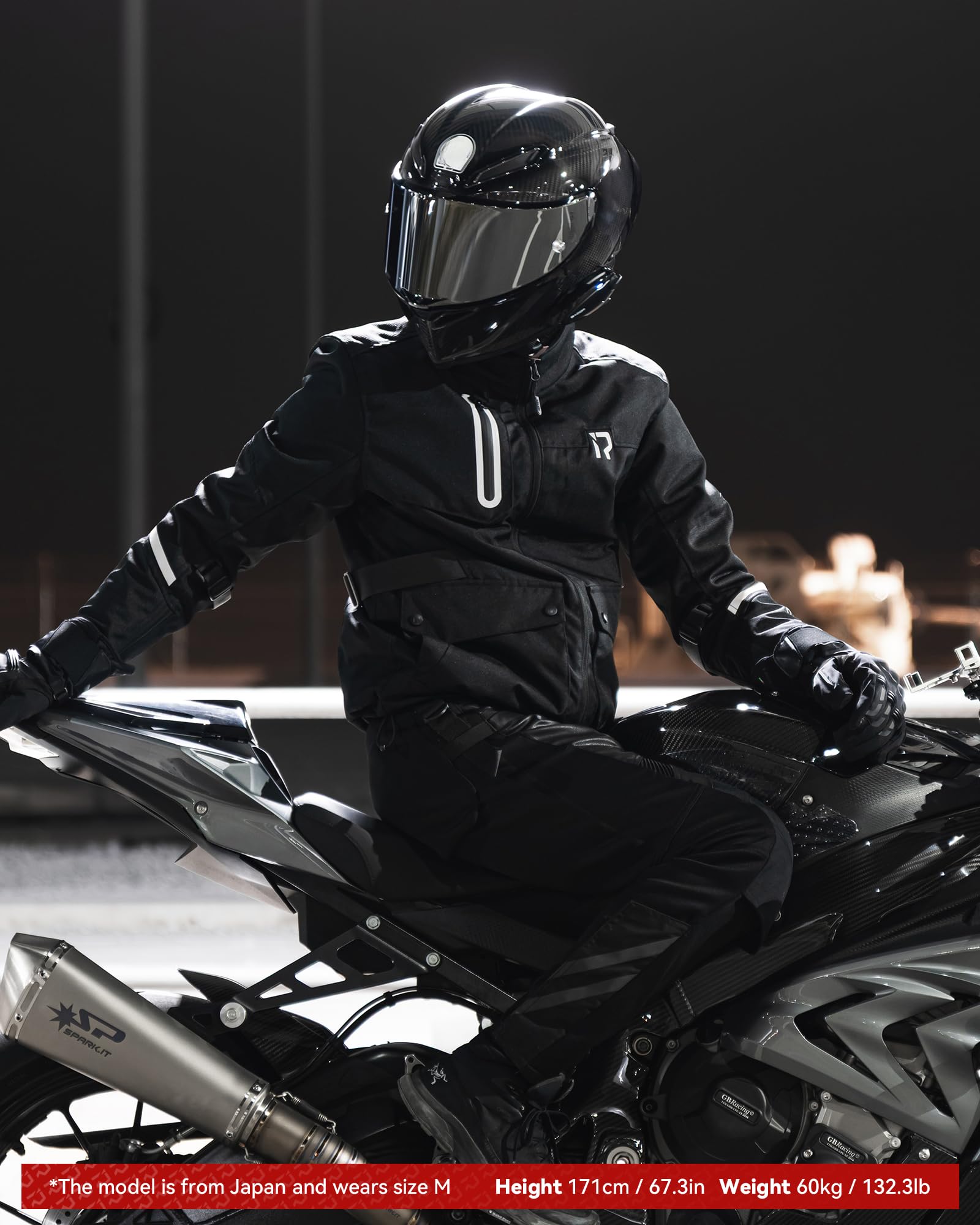 RIDEIRON Motorradjacke Herren mit CE-protektoren,Motorrad jacke Winter Herausnehmbarem Futter zum Schutz vor Kälte und Wind für alle Jahreszeiten