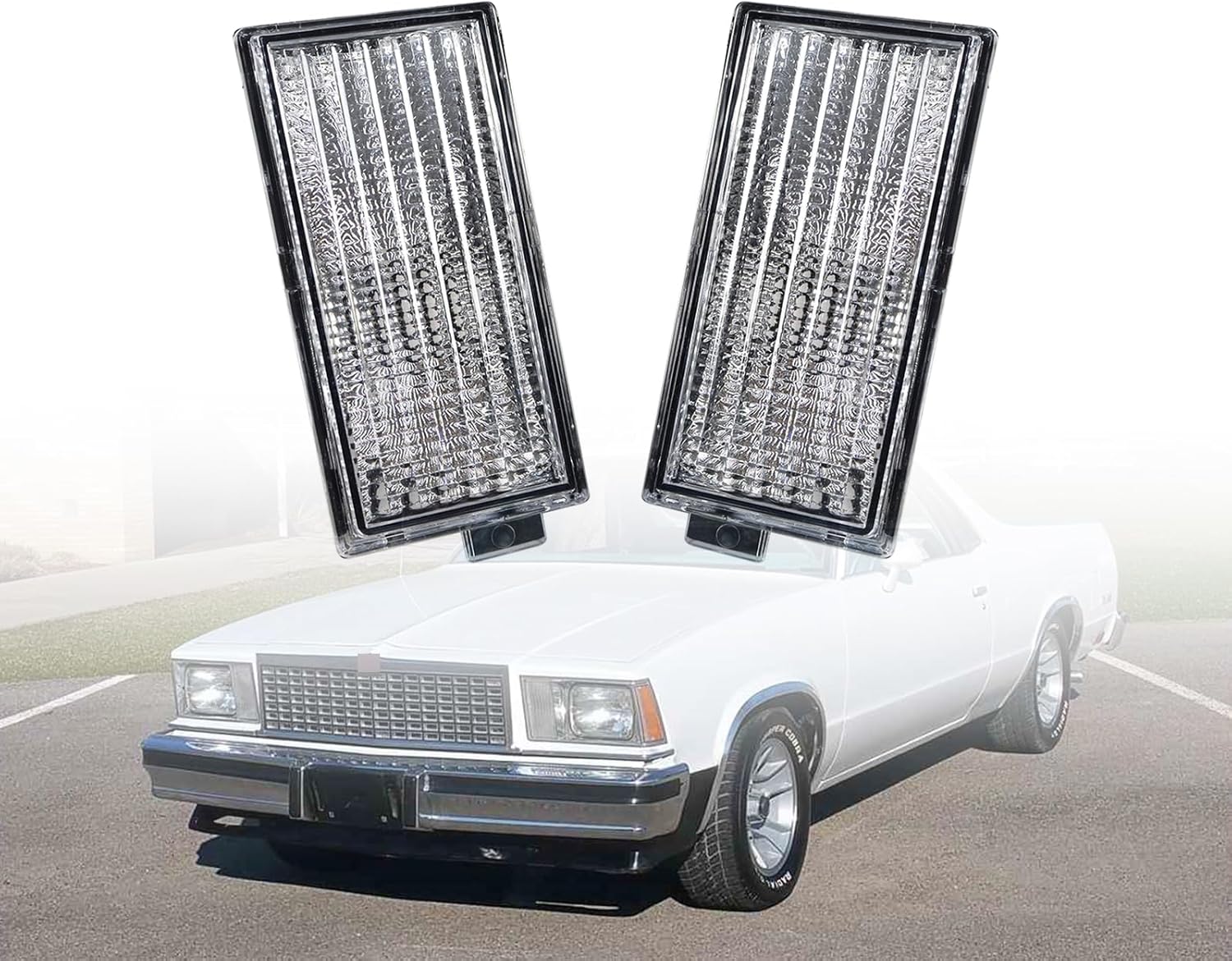 Front Parking Turn Signal Marker Light Lamp Lens Compatible with 1978-1979 GMC Caballero Ch-e-vro-let Malibu El Camino # 913605# 913606