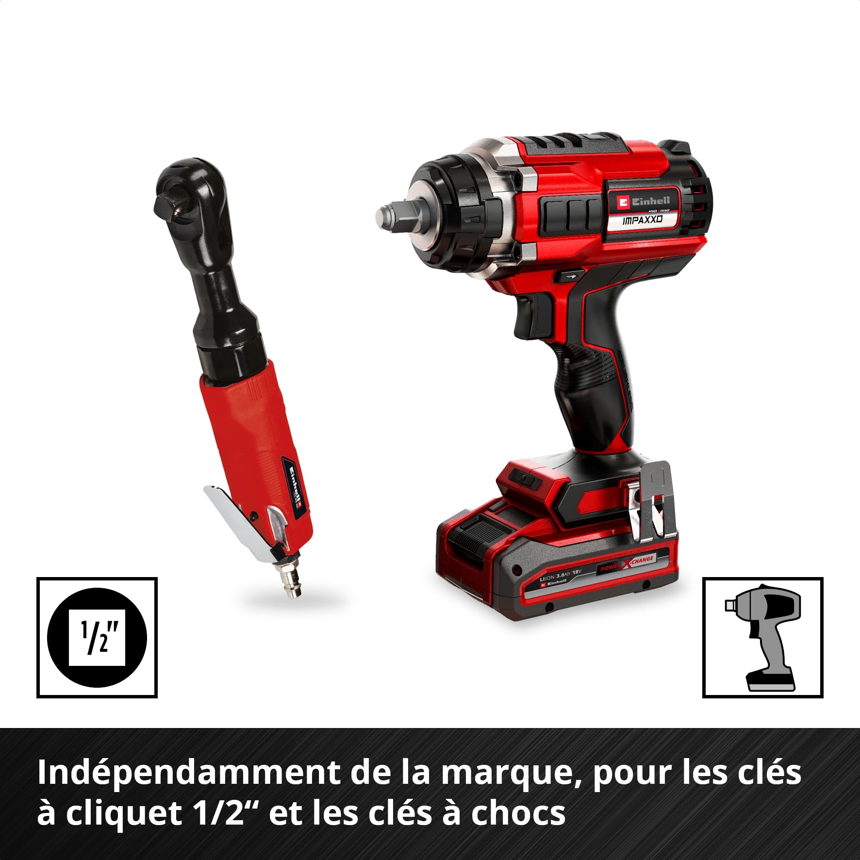 Einhell L-CASE 12 pièces jeu de douilles à impact automobiles