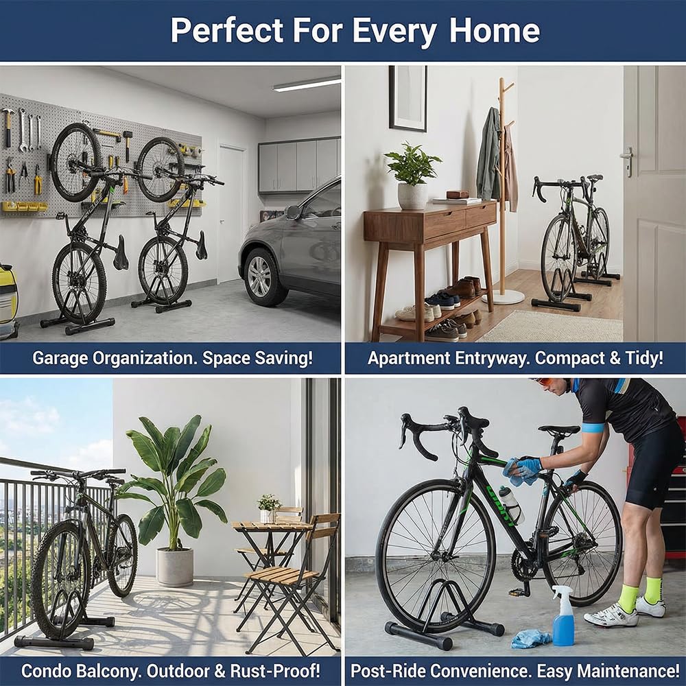 1pc Portabiciclette, Strumento Di Parcheggio Per Biciclette A Pavimento E A Parete, Portabici Autoportante Per Parcheggio