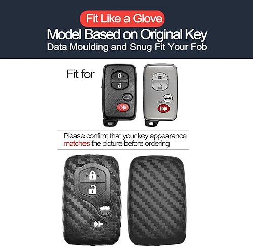 Miniatura 9 de 2 piezas compatibles con Toyota Venza 86 Avalon Camry Corolla Highlander Prius RAV4 Sequoia Scion FR-S tC Smart 4 botones negro llavero funda funda