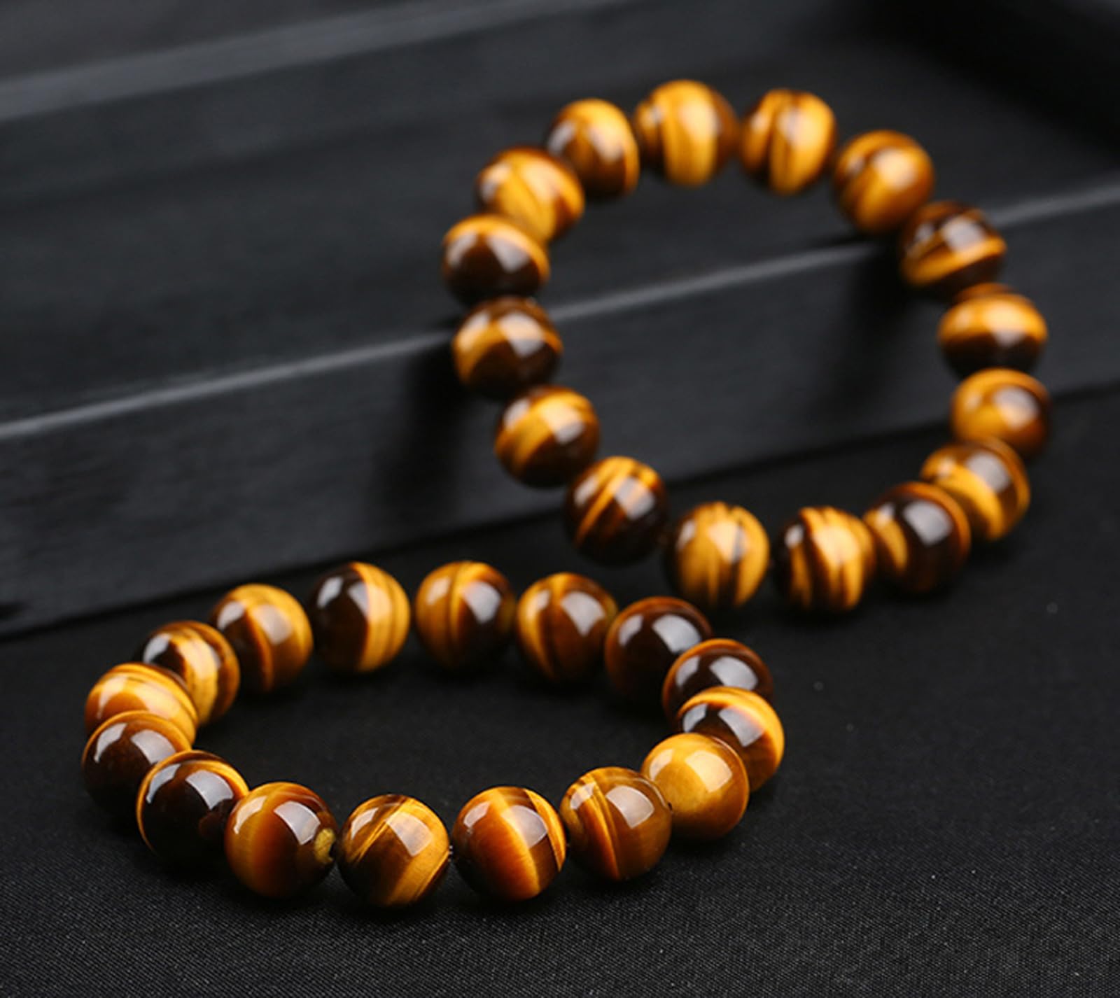 Pulsera de Piedras Preciosas de Cristal Natural Cuentas de Cuarzo con energía curativa | Pulsera elástica Artesanal para Mujeres, Hombres y Adolescentes,14mm