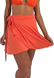 Saída de Praia Saia Curta Envelope De Amarrar Colorida Feminina Transpassada Pareô