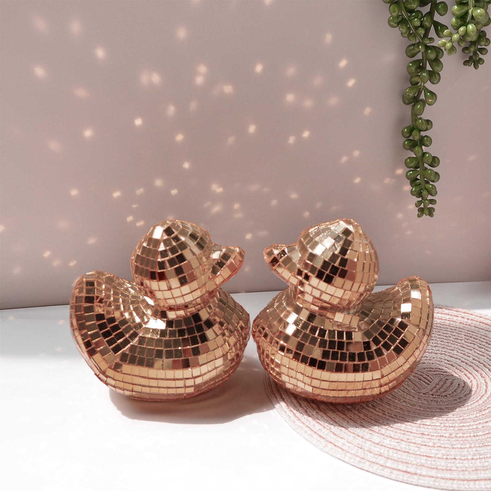Lot De 12 Porte-clés Boule Disco Miroir Doré - Décorations Rétro Pour Voiture, Mariage, Fête - 2.3 Cm - 2