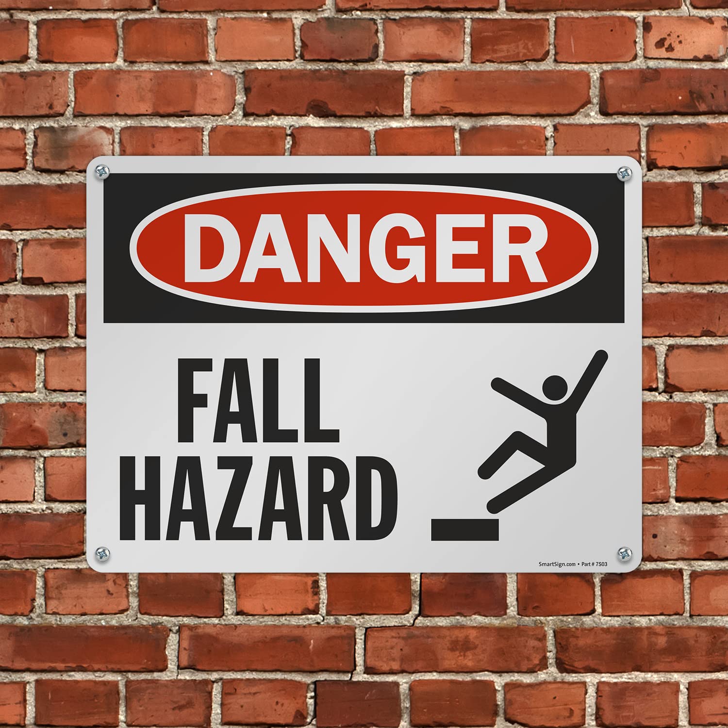 Falling Objects Warning Aluminum Outdoor Sign SmartSign Danger Falling ...