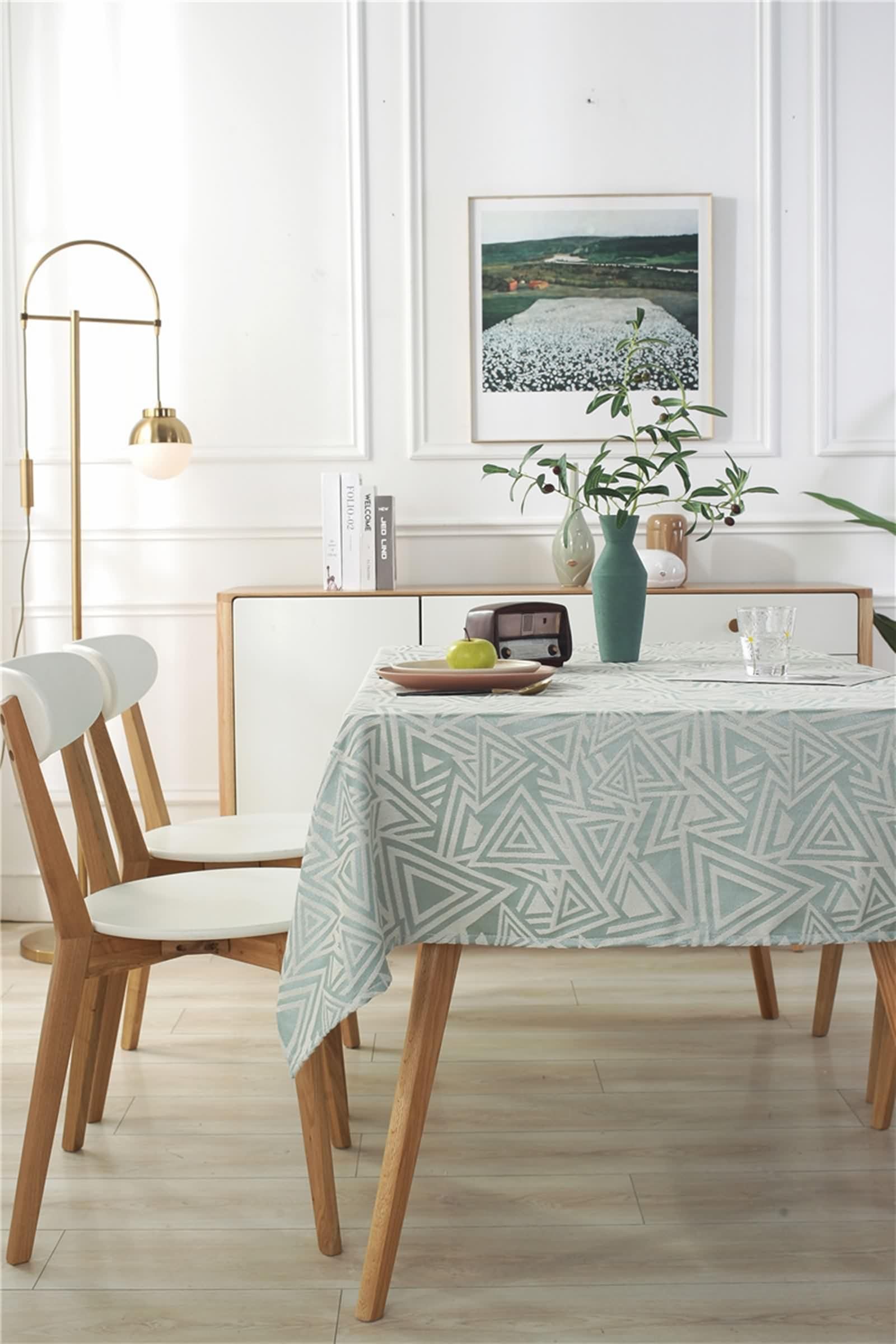 Tovaglia Verde Promessa Di Matrimonio, Tovaglia Tavolo Cucina Poliestere Jacquard A Triangolo Copritavolo 135X180CM per Compleanno Festa