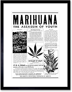 AD DRUG AWARENESS WARNING MARIJUANA WEED CANNABIS PANIC FRAME ART PRINT F12X061