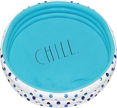 Rae Dunn x CocoNut Float Indigo Polka Dot Mini Pool - Chill Theme - Inflatable Swimming Pool for Kids - Great Splash Pool for Backyard, Summer Parties & Swim Events