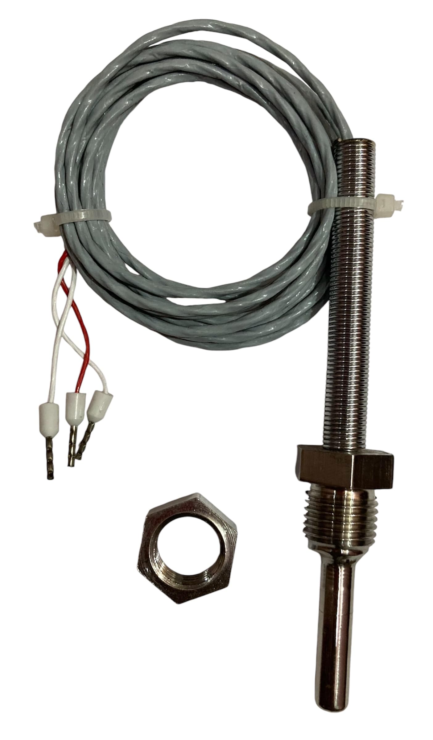 Pranav Electrical RTD PT-100 Temprature Sensor Od-6mm Length-25mm(1") Thread -1/4 bsp with chuck nut (5mtr)-picture-30