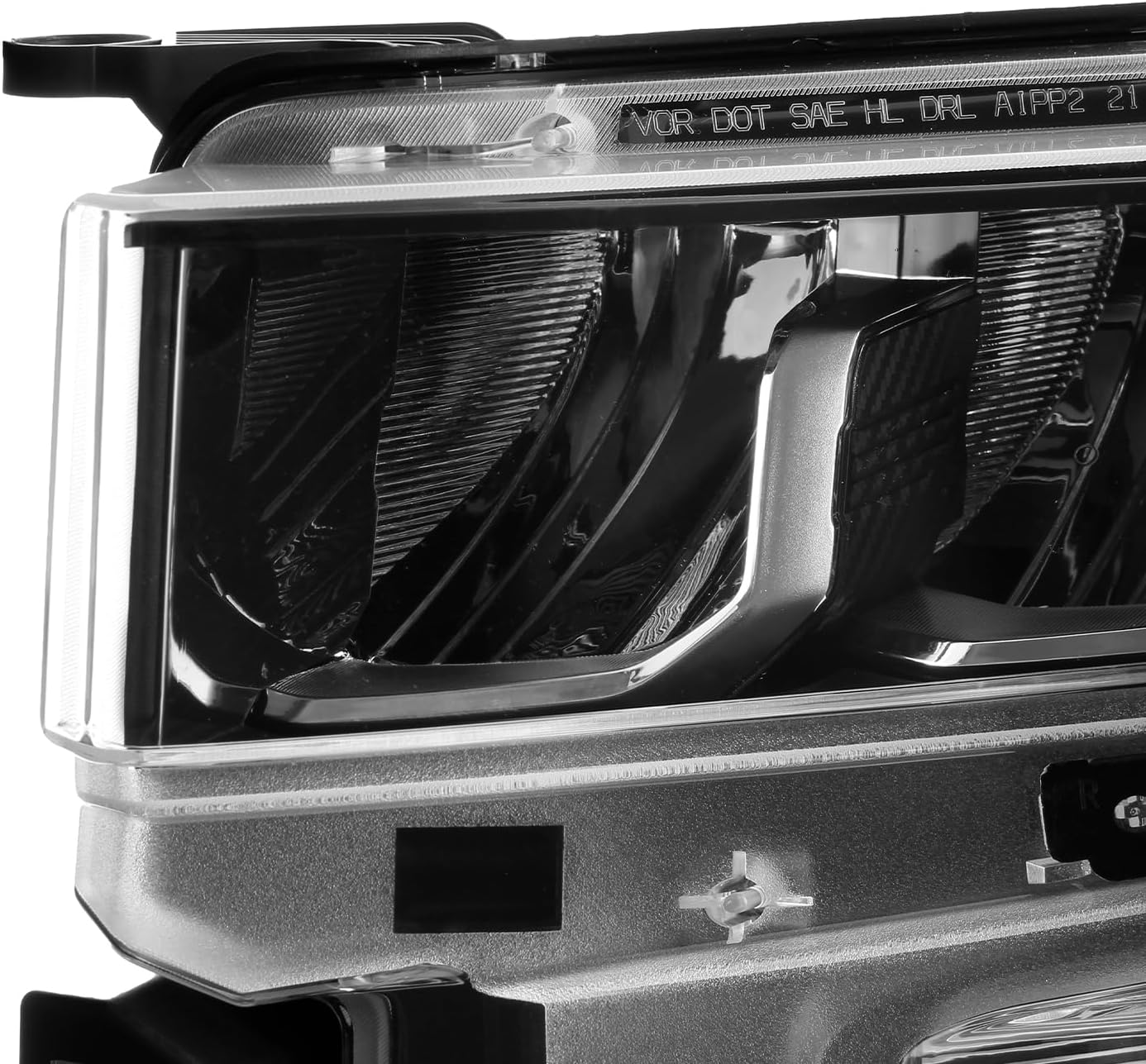 AKKON - Fits 2019-2021 Chevy Silverado 1500 [FULL LED] Black Headlights Driver+Passenger Pair w/LED Running Tube