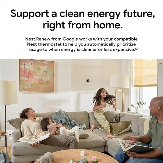 Google Nest Programmable Smart Learning Thermostat for Home, Compatible with Alexa (Polished Steel)