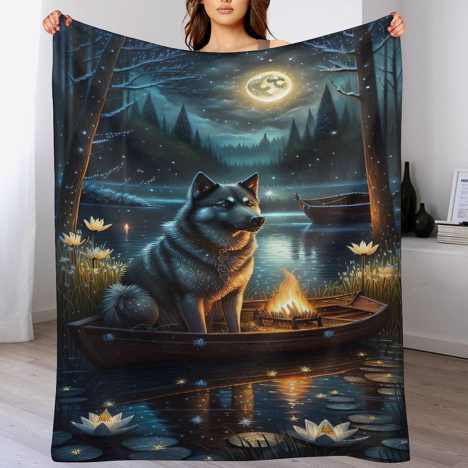 Couverture loup enfants adulte lavable en machine pour voyage et lit
