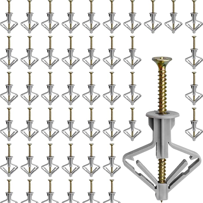 Buy 100 Pcs Plasterboard Wall Plugs and Screws 8x50mm Plasterboard